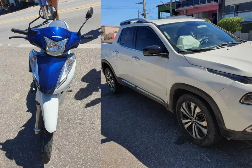 Motociclista fica ferido em colisão com caminhonete na BR-230, em Malta, neste domingo (28)