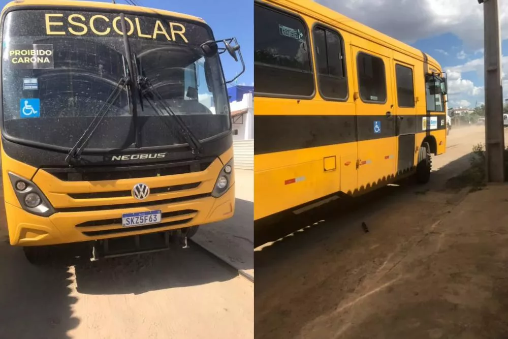 Moradora relata presença de ônibus da Prefeitura de São Bento estacionado há vários dias em trecho da Rua Frei Caneca, no Centro de Patos