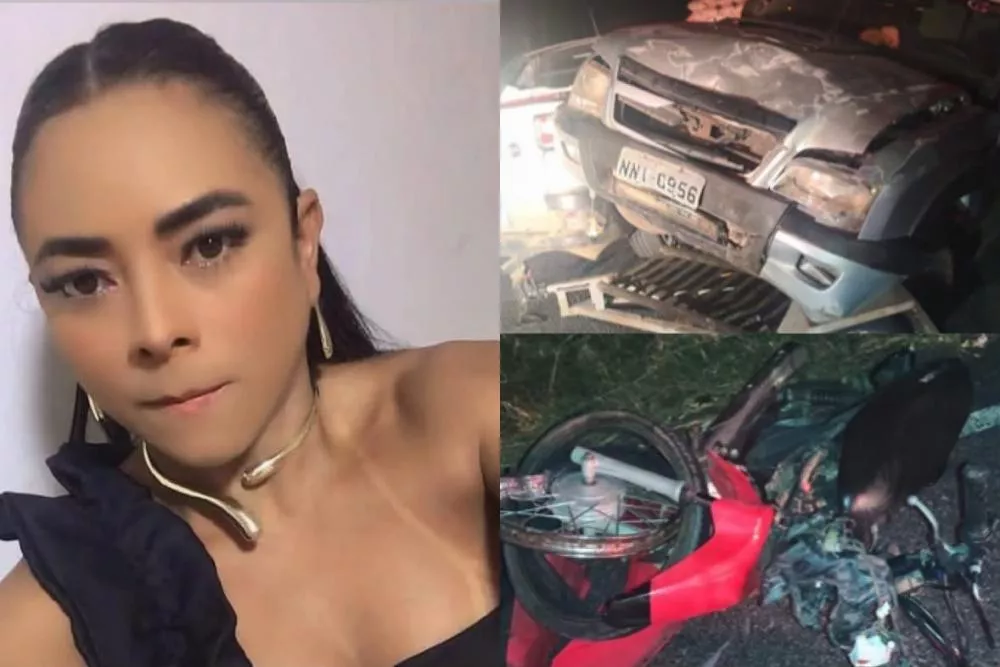 Mulher morre e outra fica ferida em acidente entre caminhonete e motocicleta na PB-386, no Vale do Piancó