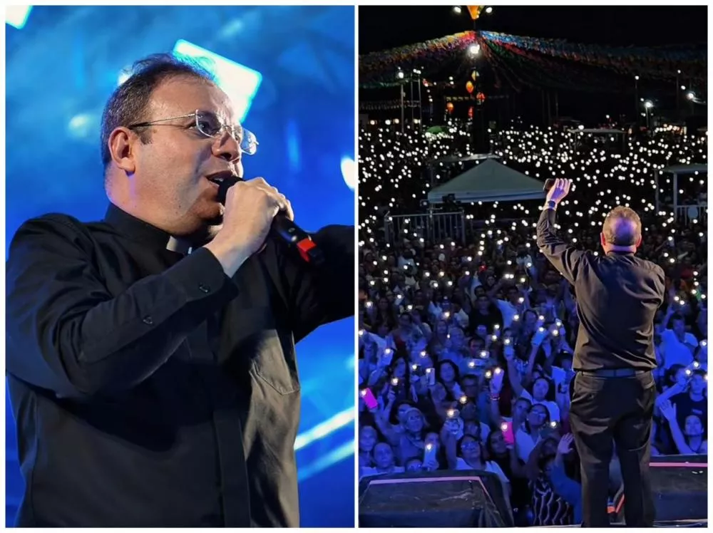 Padre Fabrício emociona multidão e encerra São Pedro de São Mamede com noite de fé e louvor no Bezerrão
