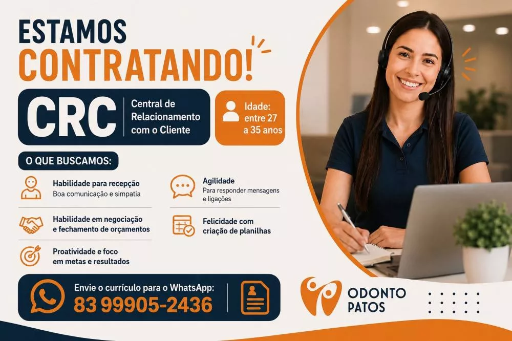 Odonto Patos abre vaga para Central de Relacionamento com o Cliente; confira os requisitos