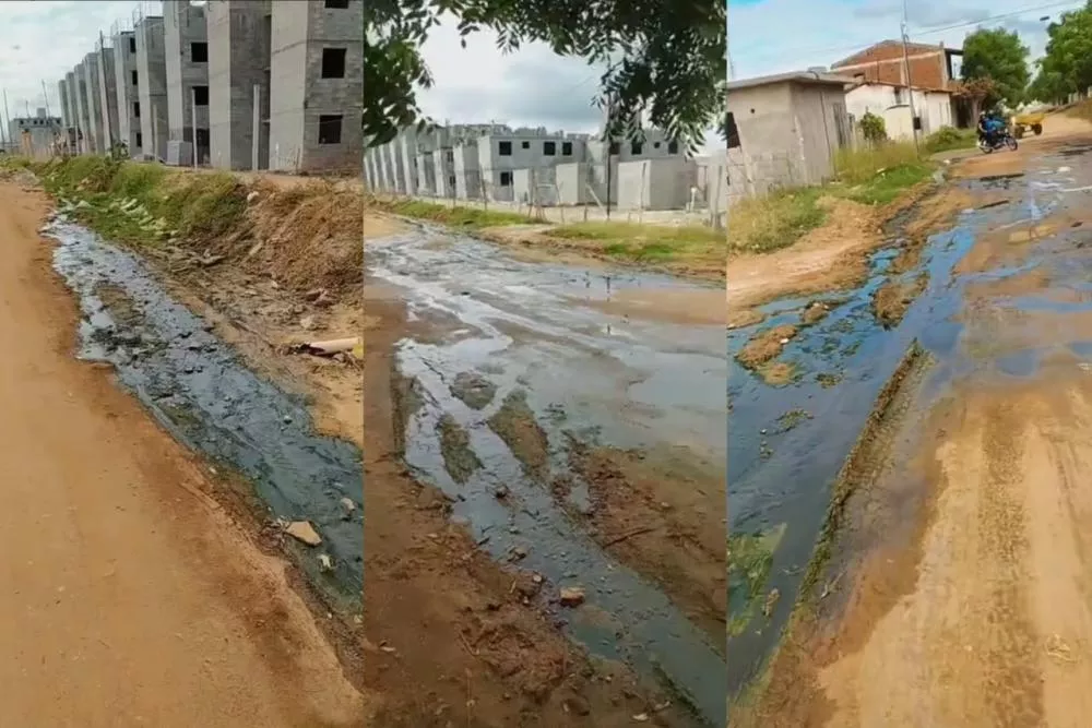 Moradores cobram solução para esgoto a céu aberto há cerca de três semanas no bairro São Sebastião, em Patos