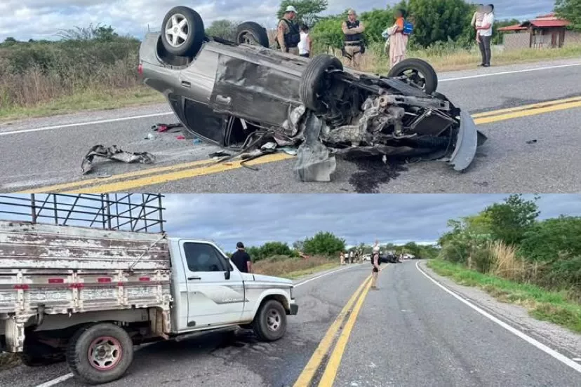 Família escapa sem ferimentos graves após colisão entre carro e caminhonete na BR-361, em Itaporanga