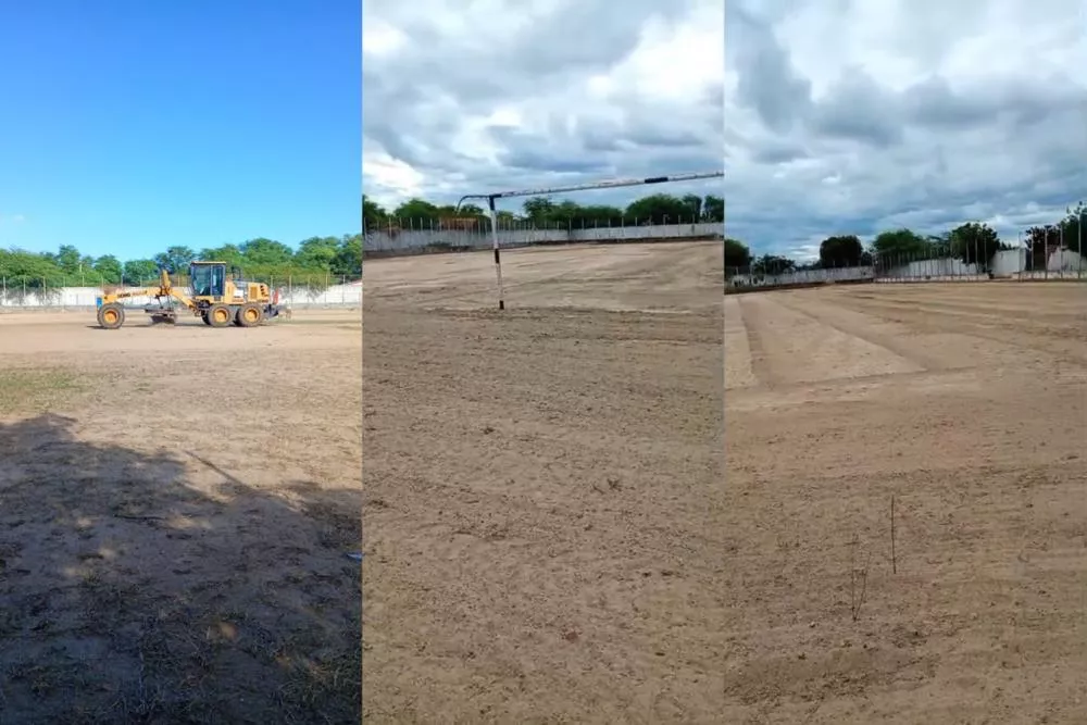 Após reclamação de moradores, campo dos Sapateiros recebe serviços de manutenção