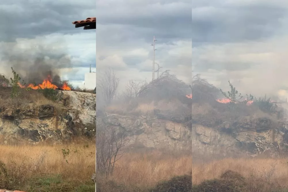 Focos de incêndio voltam a atingir terreno no Bivar Olinto e fumaça preocupa moradores