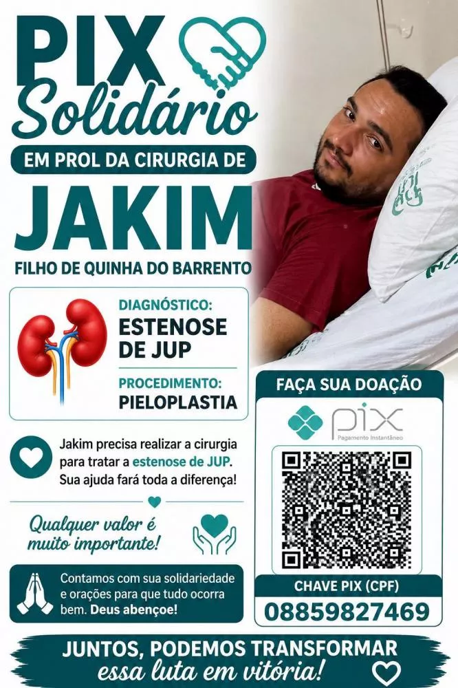 Jovem de Cajazeirinhas realiza campanha para custear cirurgia nos rins; saiba como ajudar