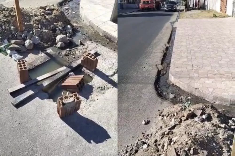 Morador relata galeria estourada há mais de 30 dias e cobra solução no bairro Jatobá, em Patos