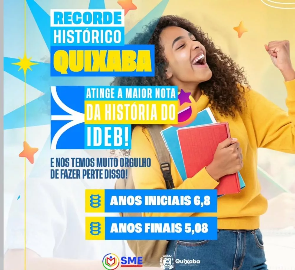 Quixaba alcança melhor resultado da história no IDEB e celebra avanço histórico na educação