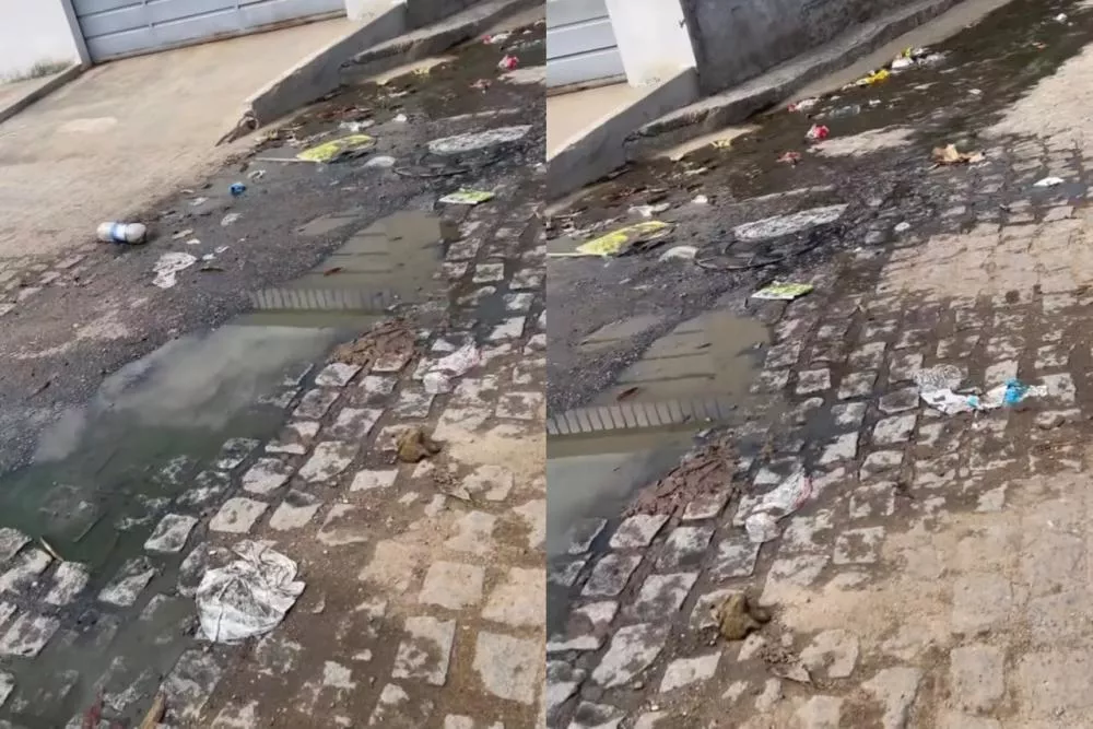 Moradores reclamam de galeria estourada na Rua Abdias Guedes, no Itatiunga, em Patos