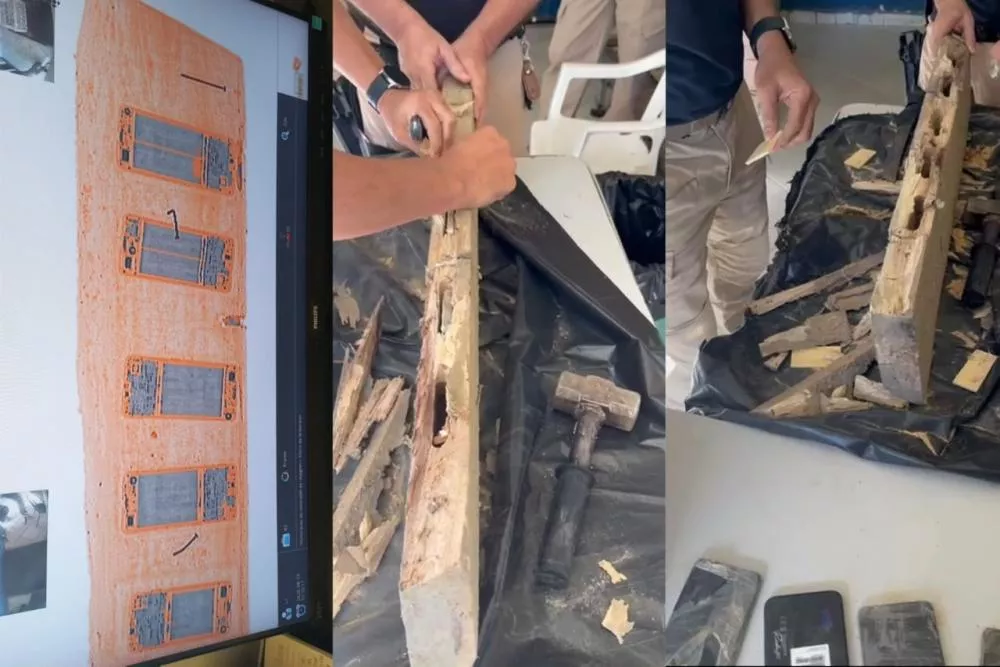 Celulares escondidos em tábuas de madeira são apreendidos pela segunda vez na mesma semana no Presídio Romero Nóbrega, em Patos