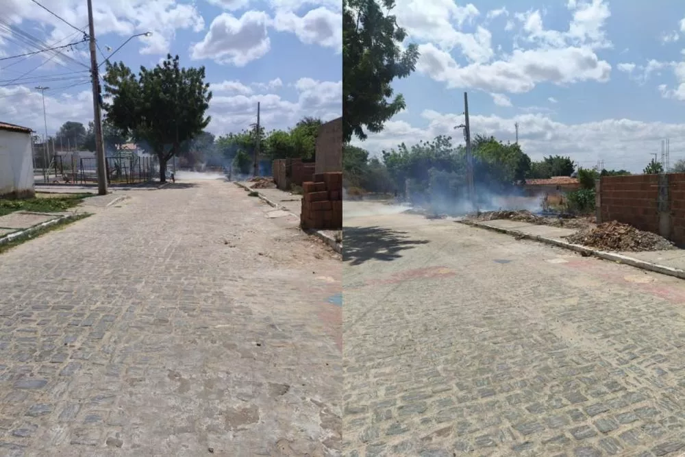 Moradora denuncia queimadas frequentes próximo a praça no Alto da Tubiba, em Patos