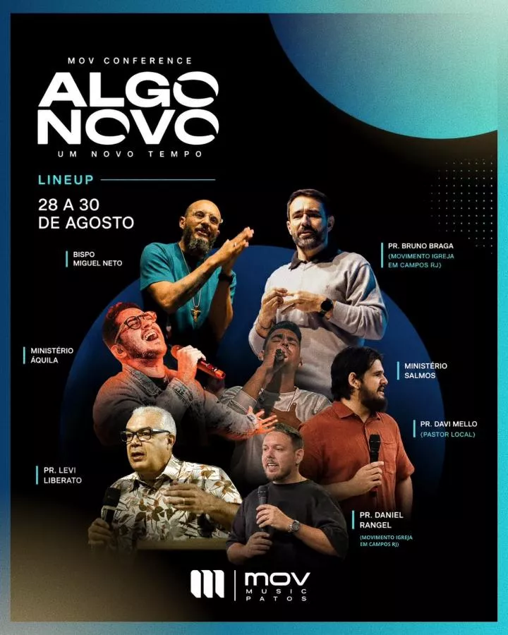 Movimento Igreja promove conferência “Algo Novo” nos dias 28, 29 e 30 de agosto em Patos