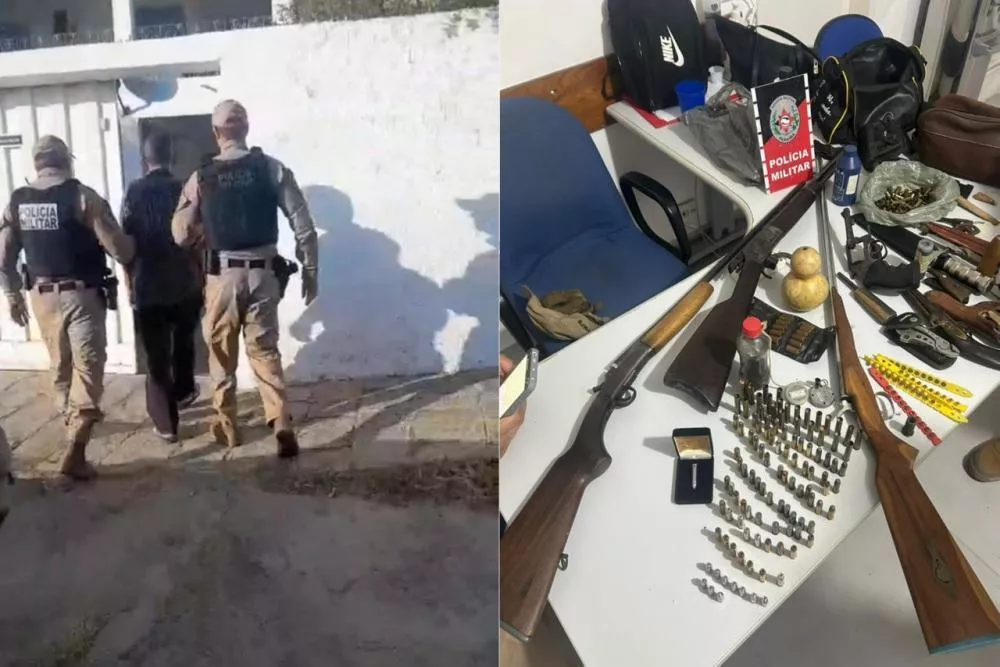 Idoso procurado pela Justiça do RJ por homicídio é preso pela PM em Cacimbas; armas são apreendidas