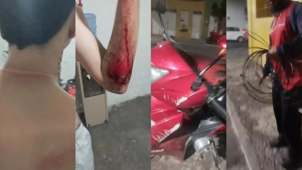 Entregador fica ferido após se enroscar em fios de fibra óptica rompidos no bairro Santo Antônio, em Patos