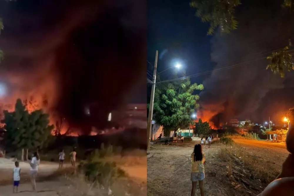 Em Patos, incêndio recorrente em terreno baldio leva bombeiros a combater as chamas várias vezes e causa transtornos aos moradores
