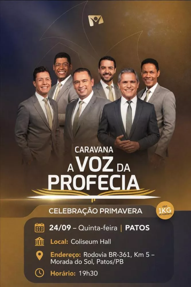 Patos recebe Caravana A Voz da Profecia com apresentação dos Arautos do Rei no dia 24