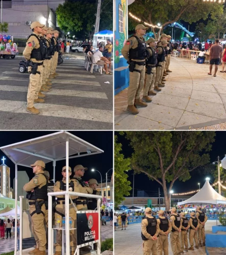 Polícia Militar reforça policiamento durante segunda noite da Festa da Guia, em Patos