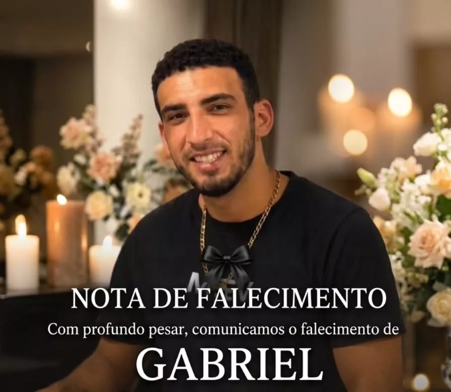 Familiares comunicam o falecimento do jovem Gabriel de Lucena Pereira, de 26 anos, em Patos