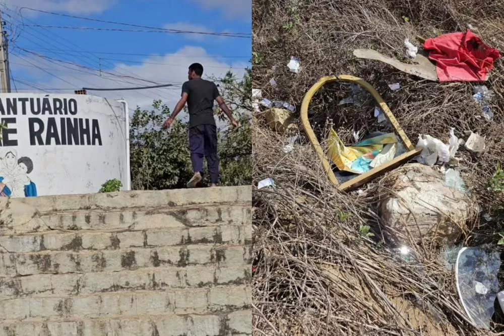 Homem é conduzido à delegacia após danificar imagem religiosa e resistir à abordagem em Teixeira