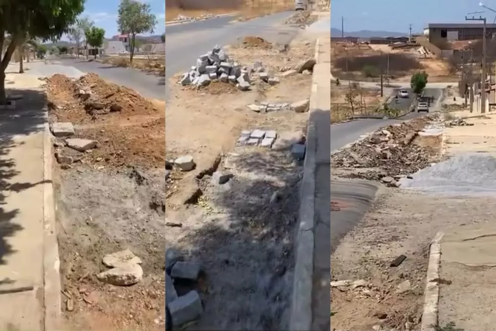 Morador reclama de demora em obra de meio-fio no Bairro dos Estados, em Patos; secretário diz que empresa será notificada