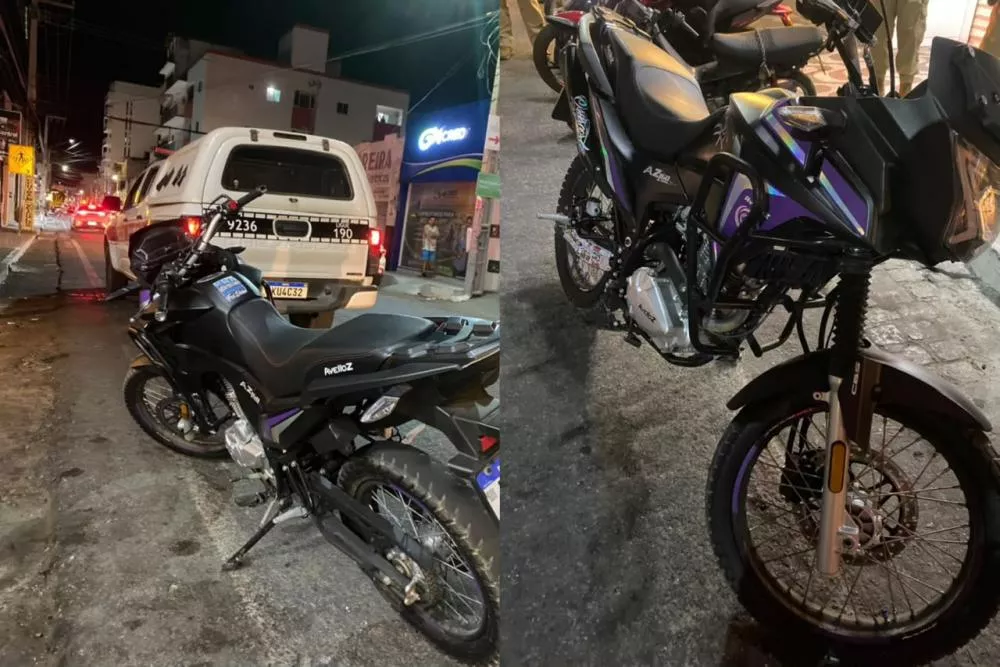 Adolescente de 17 anos é flagrado pilotando moto sem habilitação e com escapamento barulhento no Centro de Patos
