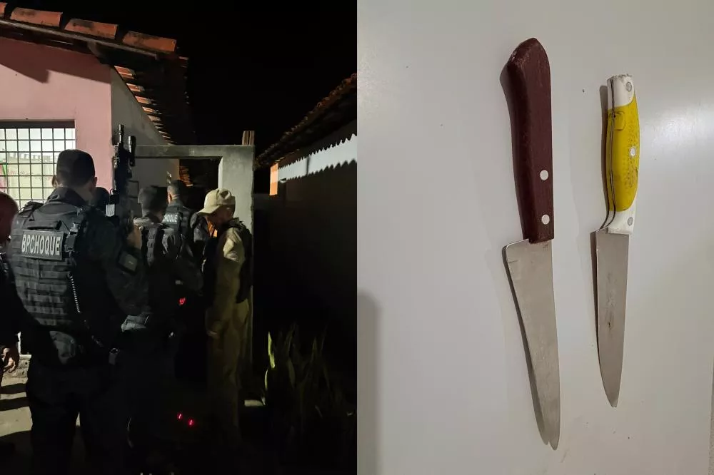 Polícia Militar intervém após homem manter companheira sob ameaça de morte com faca e ameaçar policiais durante ocorrência de violência doméstica