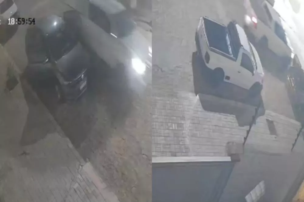 Veículo tem porta danificada após ser atingido por caminhonete no bairro Belo Horizonte, e família tenta localizar motorista