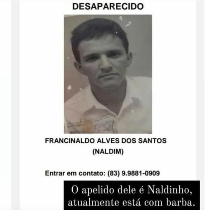 Família procura homem que está desaparecido há cerca de 15 dias