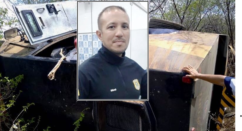 PRF divulga mais informações sobre o acidente com carro forte na região de Patos que deixou uma vítima fatal na tarde desta segunda (07)