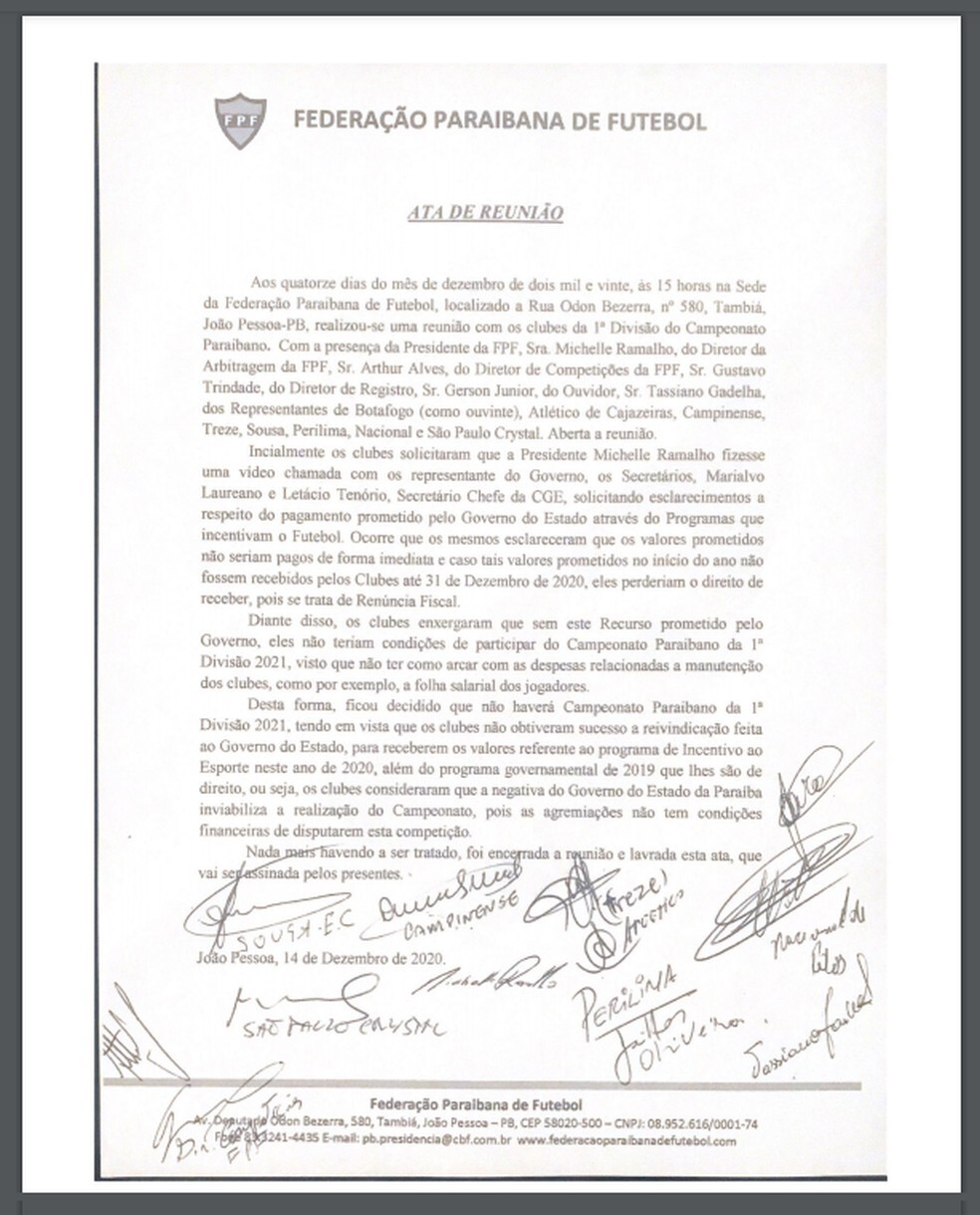 Clubes paraibanos alegam falta de recursos e desistem da disputa do estadual em 2021