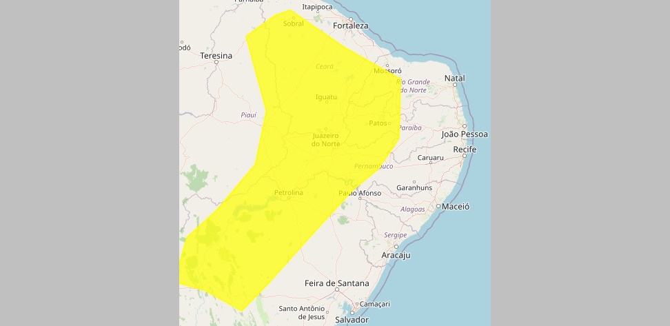Inmet emite novo alerta de baixa umidade do ar em Patos e várias cidades do Sertão