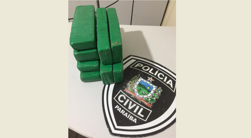 Ação com policiais de Patos e Catolé do Rocha prende acusado de tráfico e apreende 5 quilos de maconha prensada