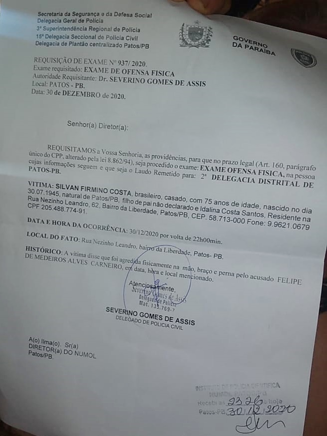 Blogueiro patoense Silvan Firmino é agredido, e familiares afirmam que houve tentativa de homicídio