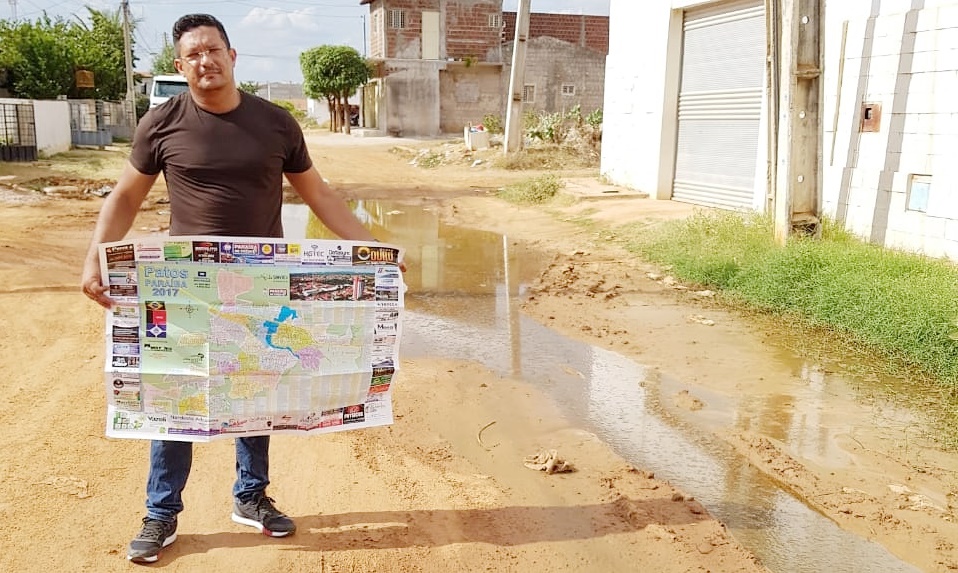 Vereador Sargento Patrian inicia fiscalização de ruas de Patos não pavimentadas