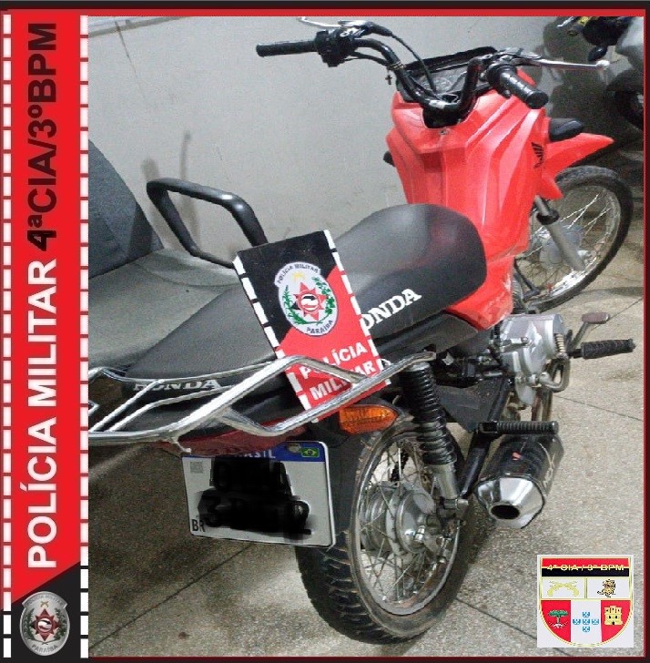 Polícia Militar apreende moto por direção perigosa na cidade de Teixeira