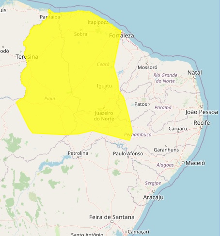 Inmet emite alerta de chuvas intensas para 25 cidades do Sertão