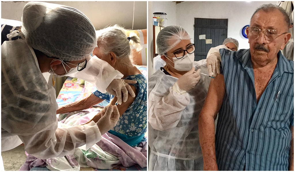 Idosos acamados recebem primeira dose da vacina contra covid-19 em Malta