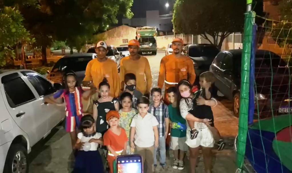 Garotinho que adora garis ganha aniversário temático e emociona trabalhadores e sua família na cidade de Patos – Veja vídeo!