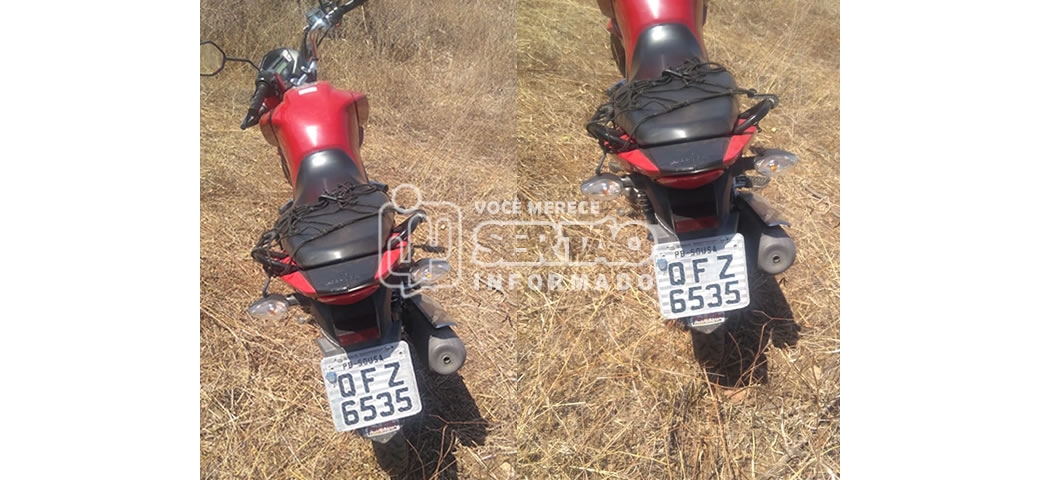 Mais uma moto tomada por assalto é recuperada pela PM no Sertão