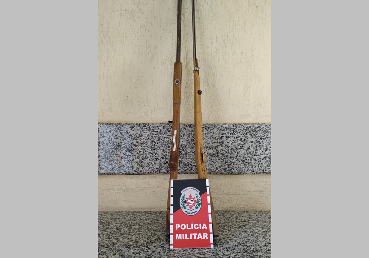 Polícia Militar apreende duas armas de fogo em Junco do Seridó, e conduz dois suspeitos para a delegacia