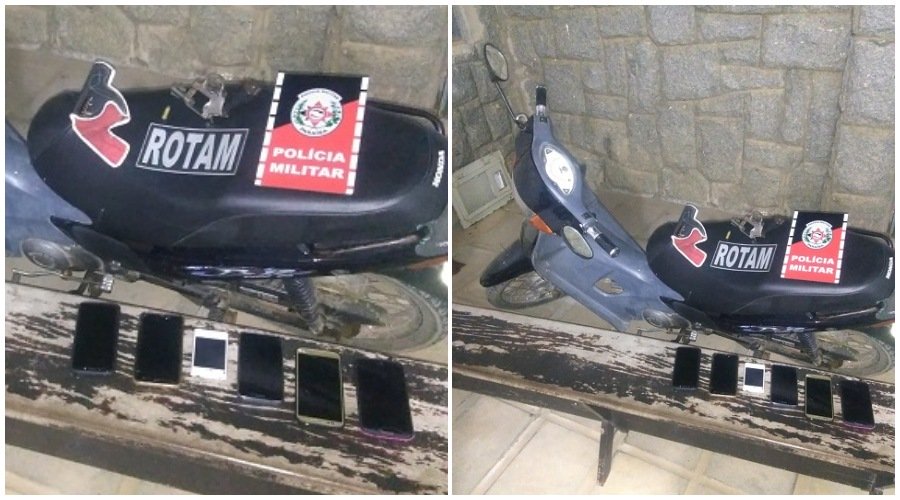Militares da Rotam recuperam motocicleta e celulares roubados em Patos