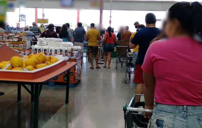 Populares denunciam princípio de aglomeração em hipermercados e supermercados de Patos, e aumento na venda de bebidas alcoólicas