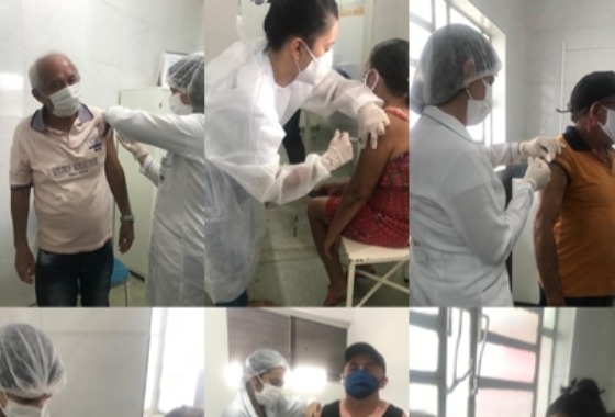 Vacinação segue cumprindo protocolo e idosos a partir dos 66 anos são imunizados em Cacimba de Areia