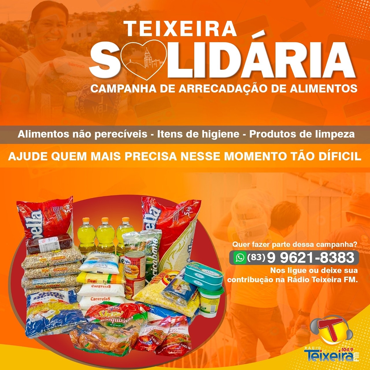 Rádio Teixeira FM dá inicio a campanha de arrecadação de alimentos
