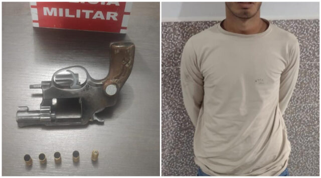 Policial militar de folga prende suspeito de tentativa de homicídio e apreende a arma do crime em Patos