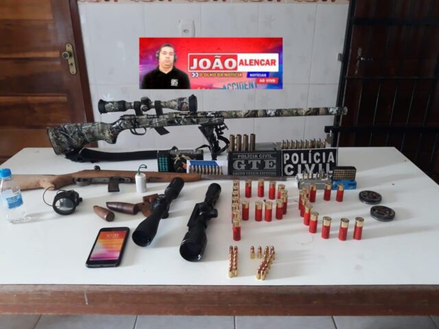 Polícia Civil de Coremas apreende armas e vasta quantidade de munições neste domingo (18)