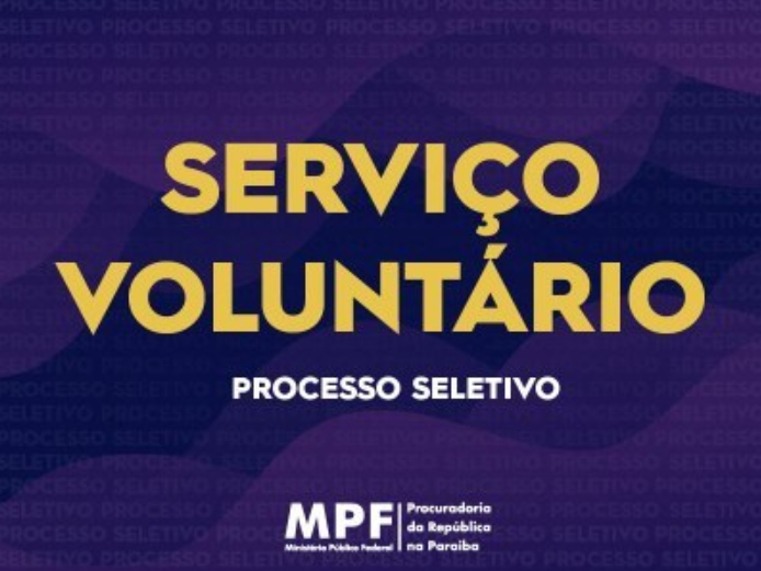 MPF abre inscrições para seleção de serviço voluntário na área de direito em Patos