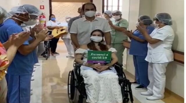 Após 45 dias internada, médica que venceu a covid-19, vai ver o filho que nasceu durante hospitalização