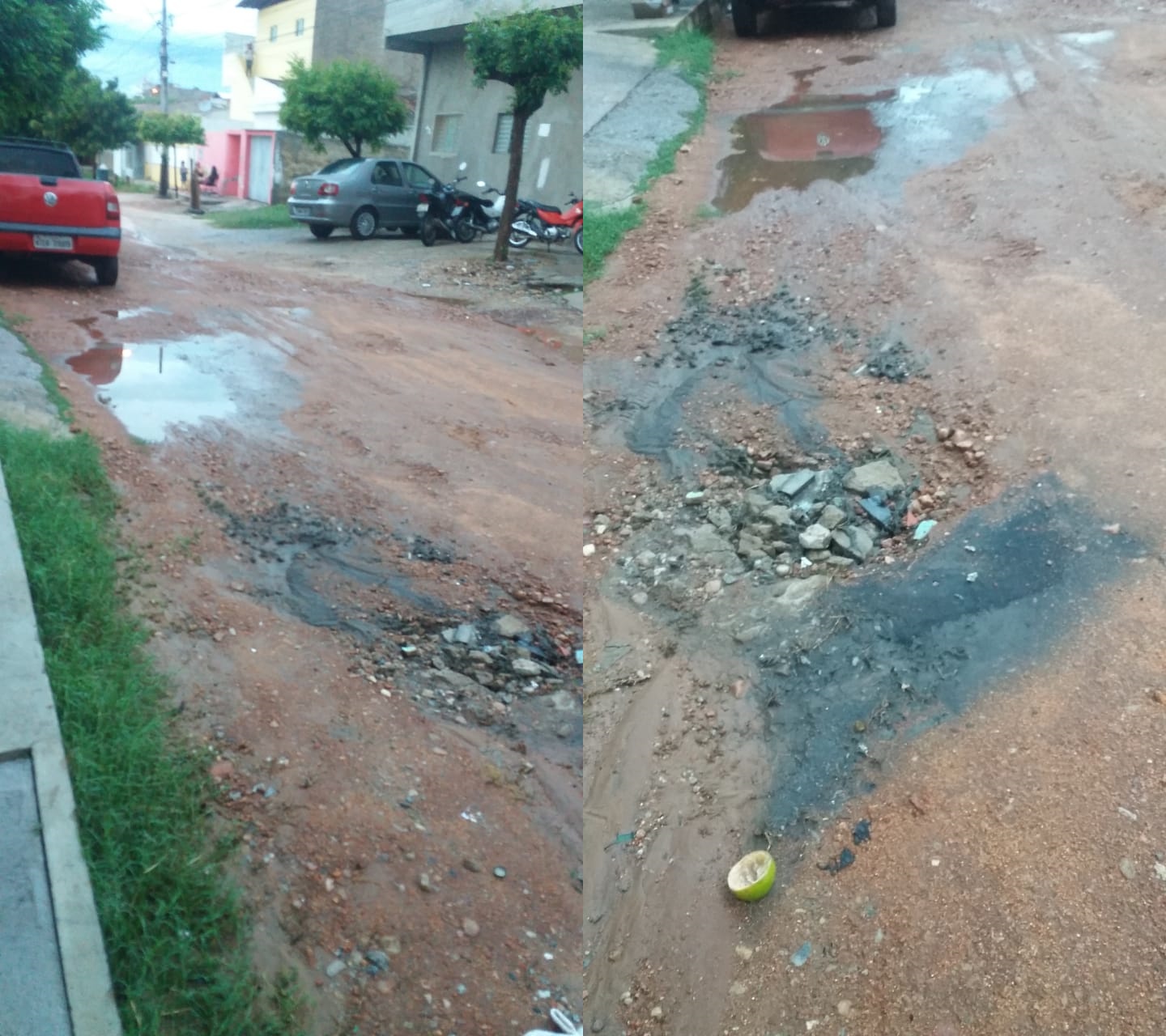 Em vídeo, moradores da Rua Joana Justino, no Monte Castelo, cobram conserto de galeria
