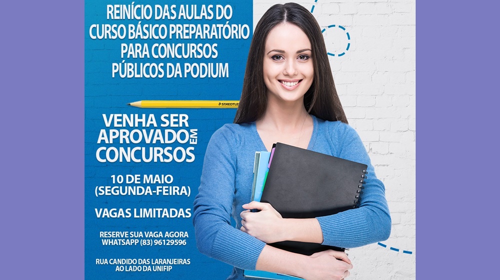 Reinício das aulas do Curso Básico Preparatório para Concursos Públicos da PODIUM